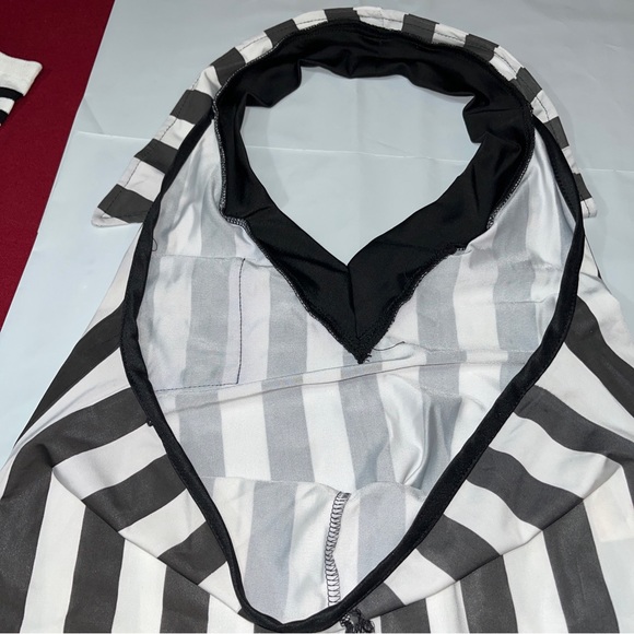 FOUL PLAY Sexy SPORTS REF DRESS REFEREE UMPIRE Black White Socks Tights, Whistle - Picture 12 of 16